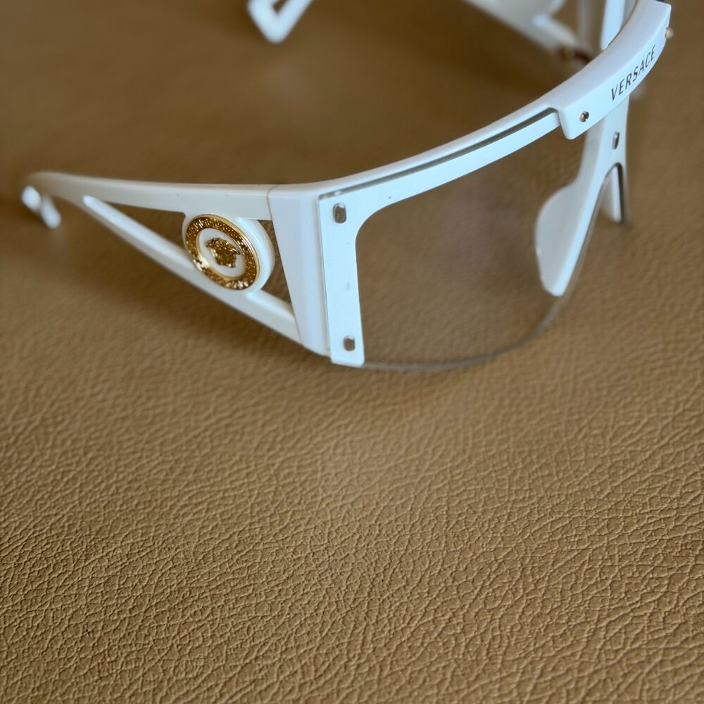 Versace Sheild White Oversized Sunglasses 4393 Interchangeable - Picture 9 of 9